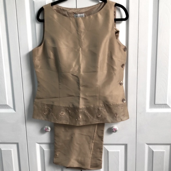 David Warren New York Silk Tank & Pants Set Size 12 - Picture 6 of 16